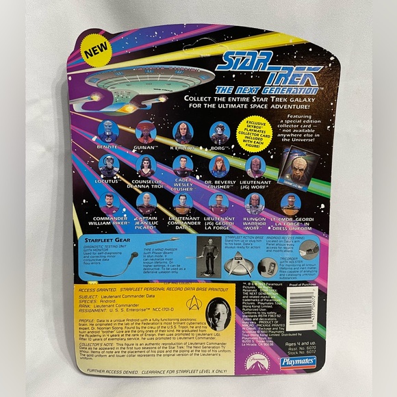 SEALED! 1993 - Star Trek TNG - DATA - Playmates Toys - VINTAGE NEXT GENERATION - Picture 2 of 5